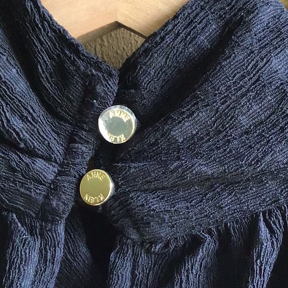 Anne Klein keyhole cutout front and back, black knit top, black - Picture 6 of 8